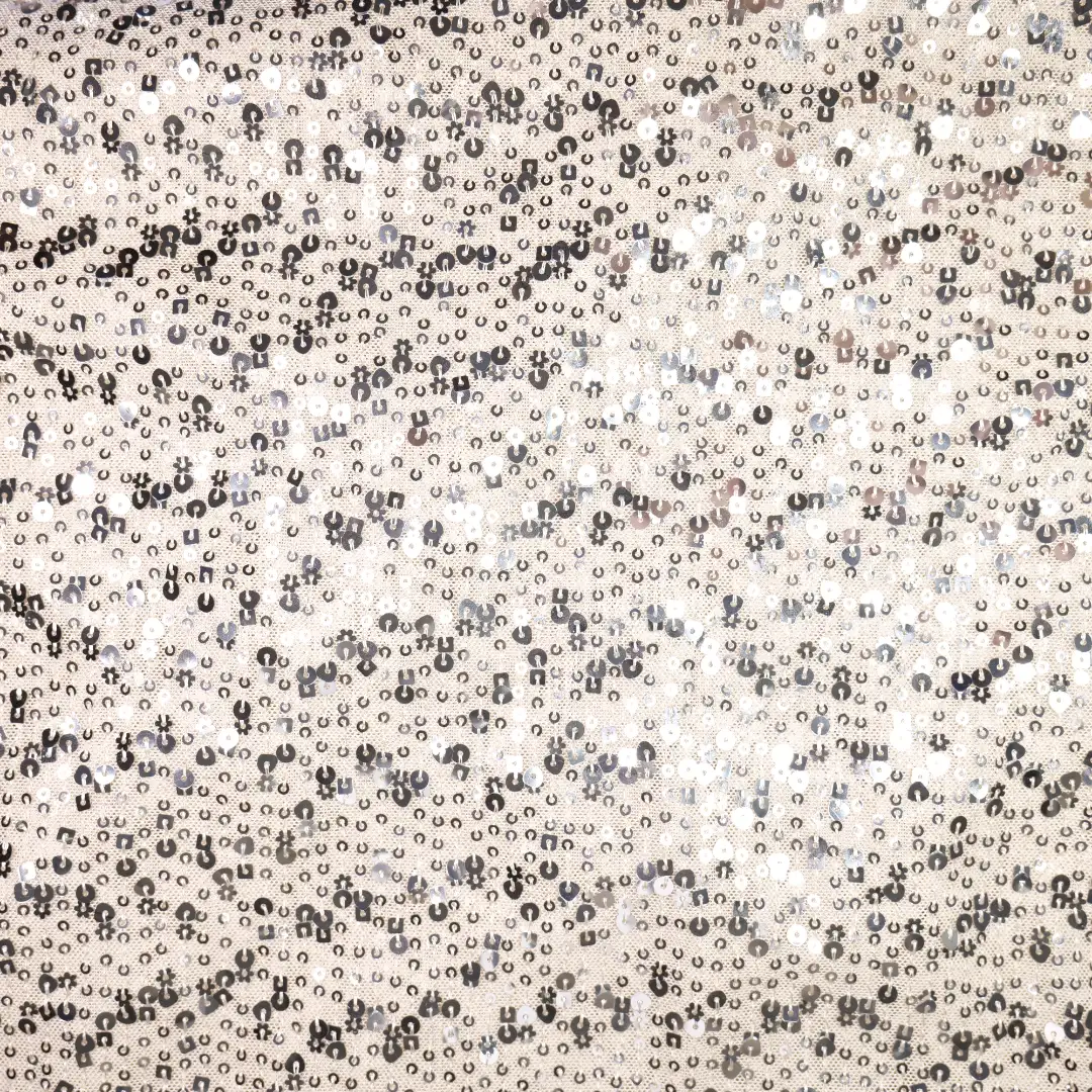 China Fabric for Skirt  Sequined Mesh Fabric Knit Fabric Polyester Bisque color buy from China wholesaler bulk order at wholesale price free worldwide shipping Alibaba