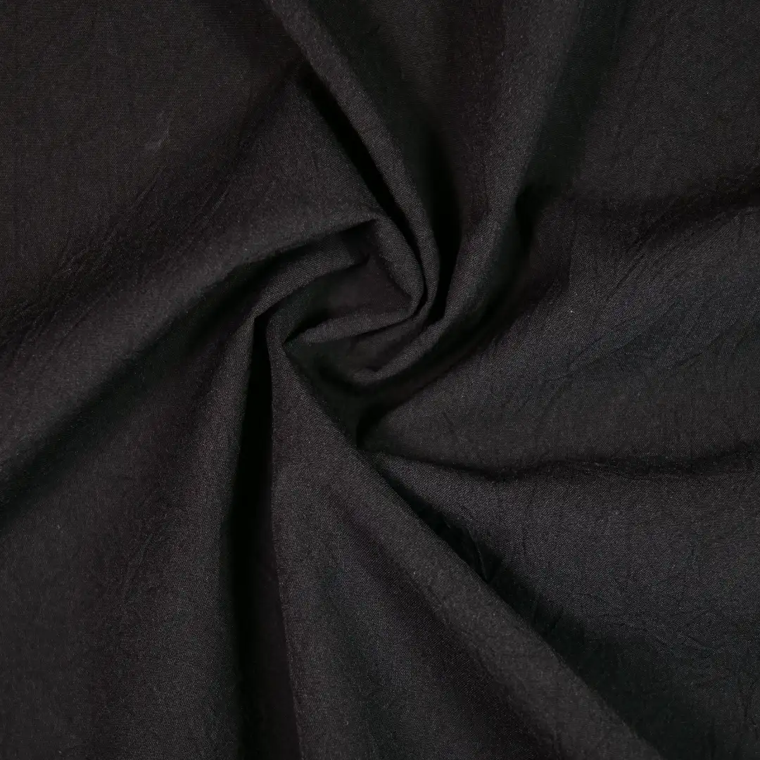 China Fabric for Shirt,Blouse,Crop Top Polyester Crinkle Fabric Synthetic Woven Fabric Polyester Black color buy from China wholesaler bulk order at wholesale price free worldwide shipping Alibaba