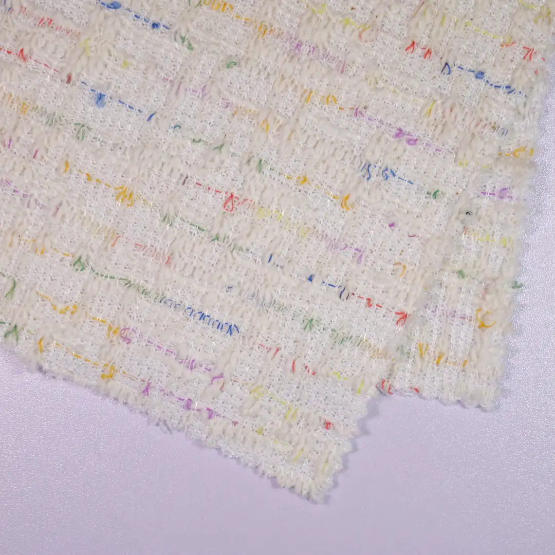 China Fabric for Open Cardigan ,Half-Zipper Cardigan ,Round Neck Pullover ,Crew Neck Pullover ,Crop Top Pullover  Jacquard Knit Fabric Polyester Cotton Spandex white color buy from China wholesaler bulk order at wholesale price free worldwide shipping Alibaba