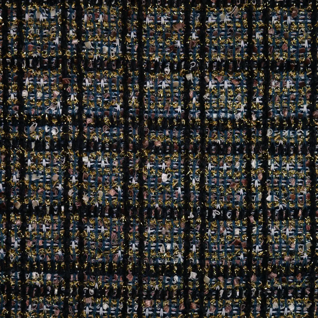 China Fabric for Open Cardigan ,Dresses (Pullover) ,Skirt  Jacquard Knit Fabric Polyester Lurex Rayon Black color buy from China wholesaler bulk order at wholesale price free worldwide shipping Alibaba