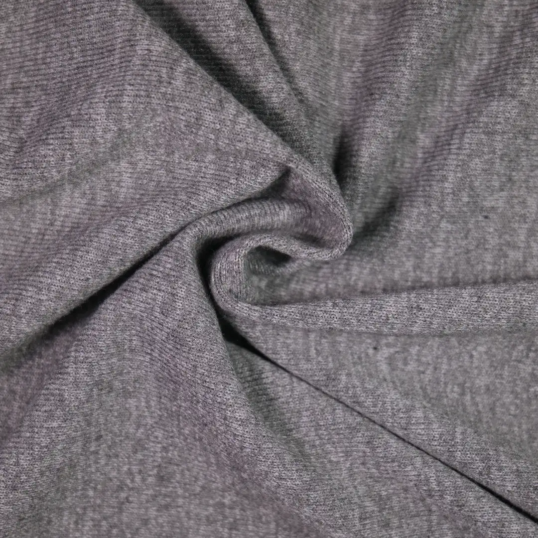 China Fabric for Full-Zipper Cardigan ,Knitted Jacket ,Knitted Trousers  Rib Knit Fabric Polyester Rayon Spandex Gray color buy from China wholesaler bulk order at wholesale price free worldwide shipping Alibaba