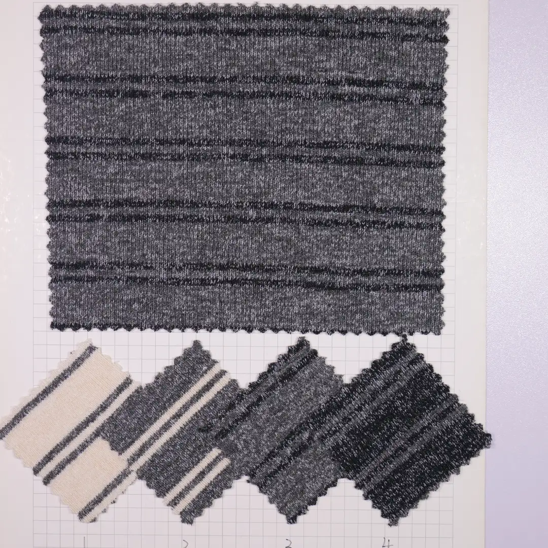 China Fabric for Knitted Jacket ,Round Neck Pullover ,Crop Top Pullover ,Knitted Trousers  Rib Knit Fabric Polyester Rayon Spandex Gray color buy from China wholesaler bulk order at wholesale price free worldwide shipping Alibaba