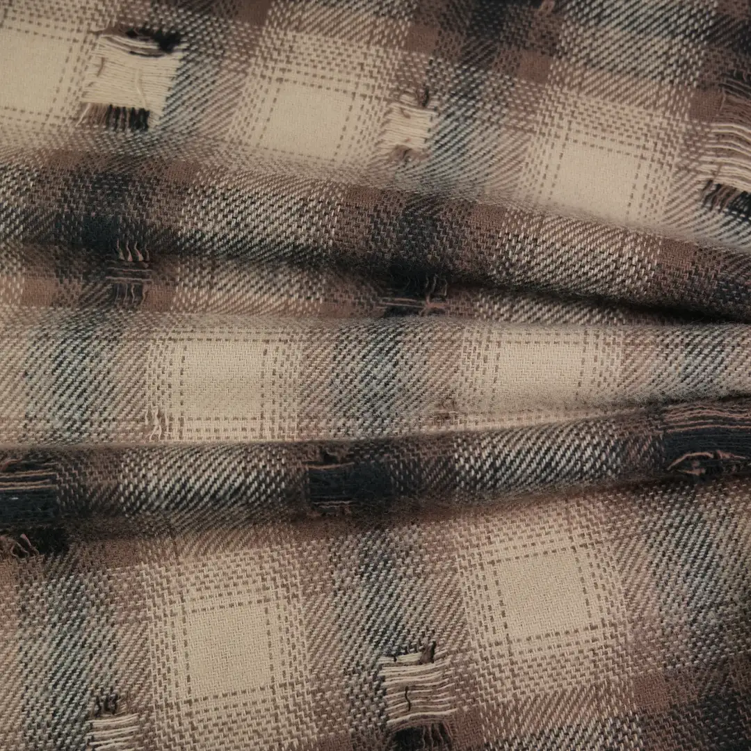 China Fabric for Shirt,Over Shirt,Sleeveless Sundress,Strap Midi Dress Yarn Dyed Check Natural Woven Fabric Cotton coffee color buy from China wholesaler bulk order at wholesale price free worldwide shipping Alibaba