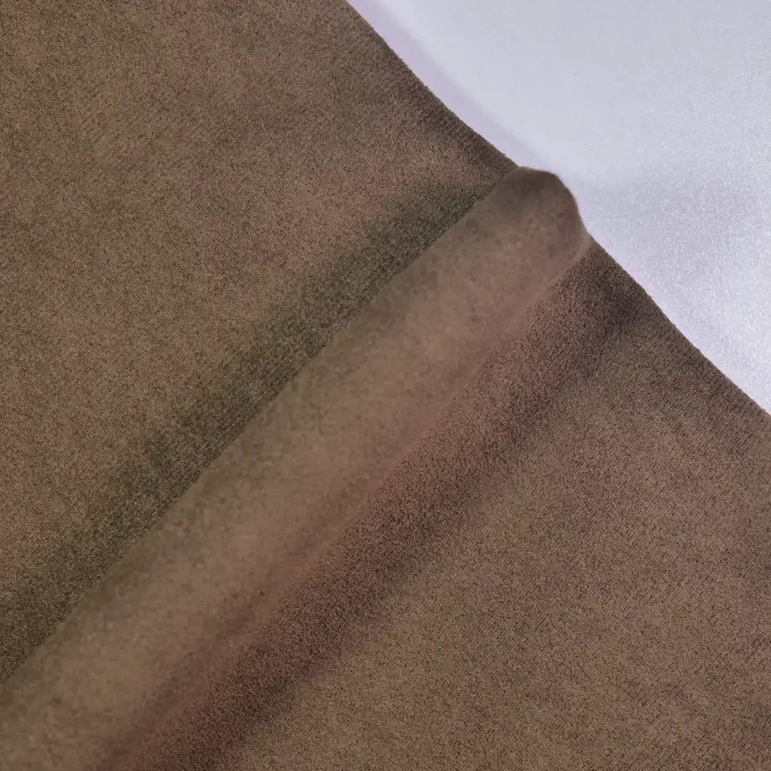 China Fabric for Jackets,Skirt Suede Knit Fabric Polyester brown color buy from China wholesaler bulk order at wholesale price free worldwide shipping Alibaba