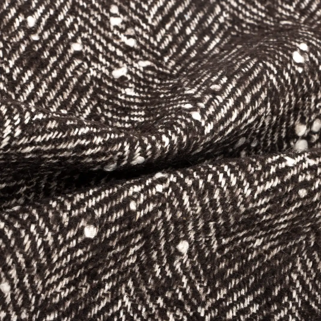 China Fabric for Jackets,Blazer,Overcoat,Skirt  Woolen Herringbone Woolen Polyester Wool brown-white color buy from China wholesaler bulk order at wholesale price free worldwide shipping Alibaba
