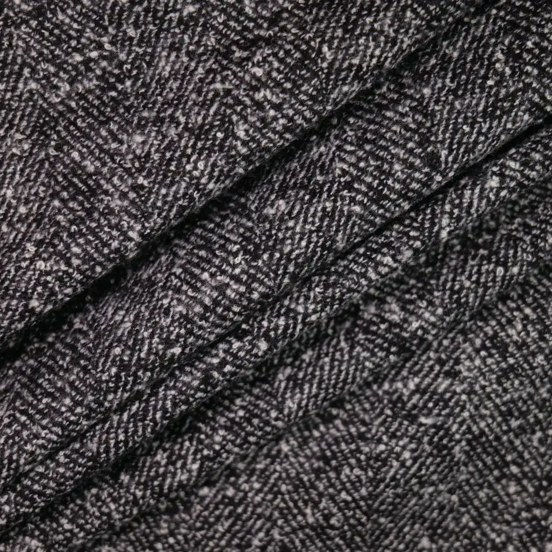 China Fabric for Overcoat,Suit,Uniform Chanel-Style Fabric Woolen Polyester Wool Chemical Fiber Black color buy from China wholesaler bulk order at wholesale price free worldwide shipping Alibaba
