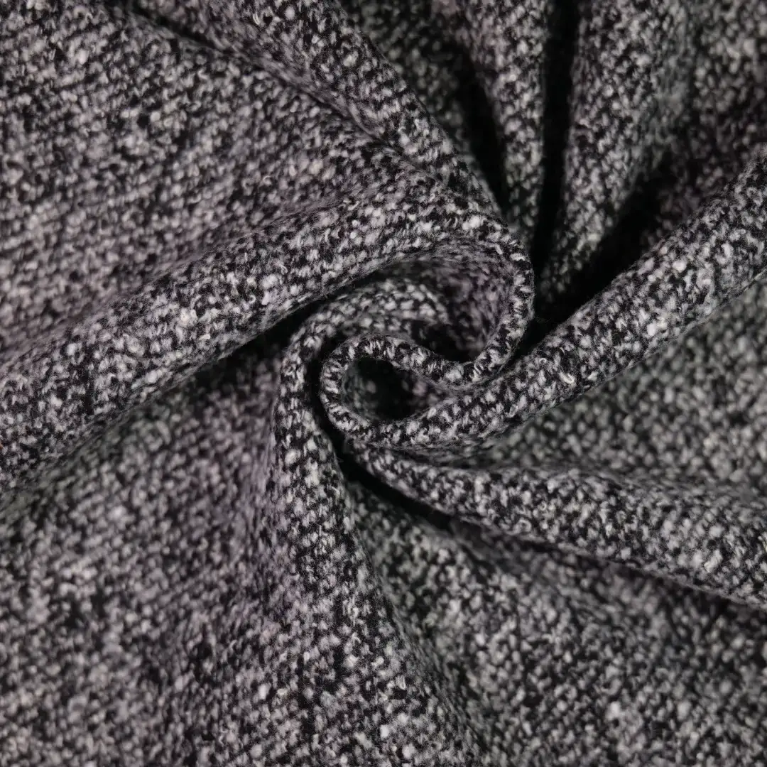 China Fabric for Jackets,Blazer,Skirt,Overcoat Chanel-Style Fabric Woolen Wool Polyester Chemical Fiber DarkGrey color buy from China wholesaler bulk order at wholesale price free worldwide shipping Alibaba