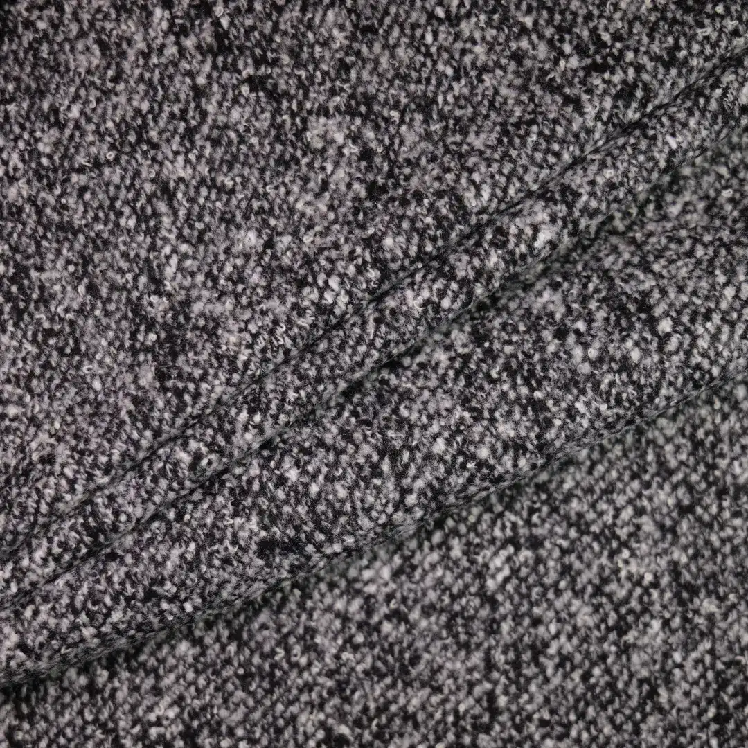 China Fabric for Jackets,Blazer,Skirt,Overcoat Chanel-Style Fabric Woolen Wool Polyester Chemical Fiber DarkGrey color buy from China wholesaler bulk order at wholesale price free worldwide shipping Alibaba