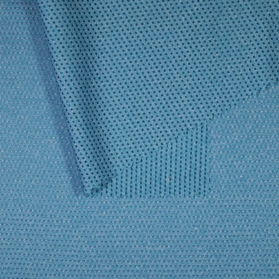 China Fabric for T-Shirt,Polo Shirt Mesh Knit Fabric Polyester Spandex blue color buy from China wholesaler bulk order at wholesale price free worldwide shipping Alibaba