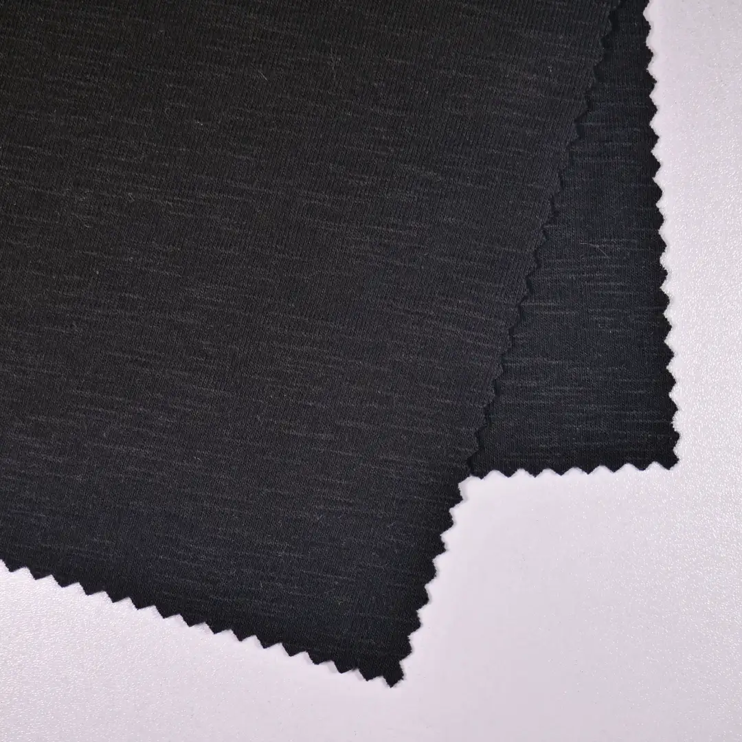 China Fabric for Polo Shirt,Blouse Rib Knit Fabric Linen Cotton black color buy from China wholesaler bulk order at wholesale price free worldwide shipping Alibaba