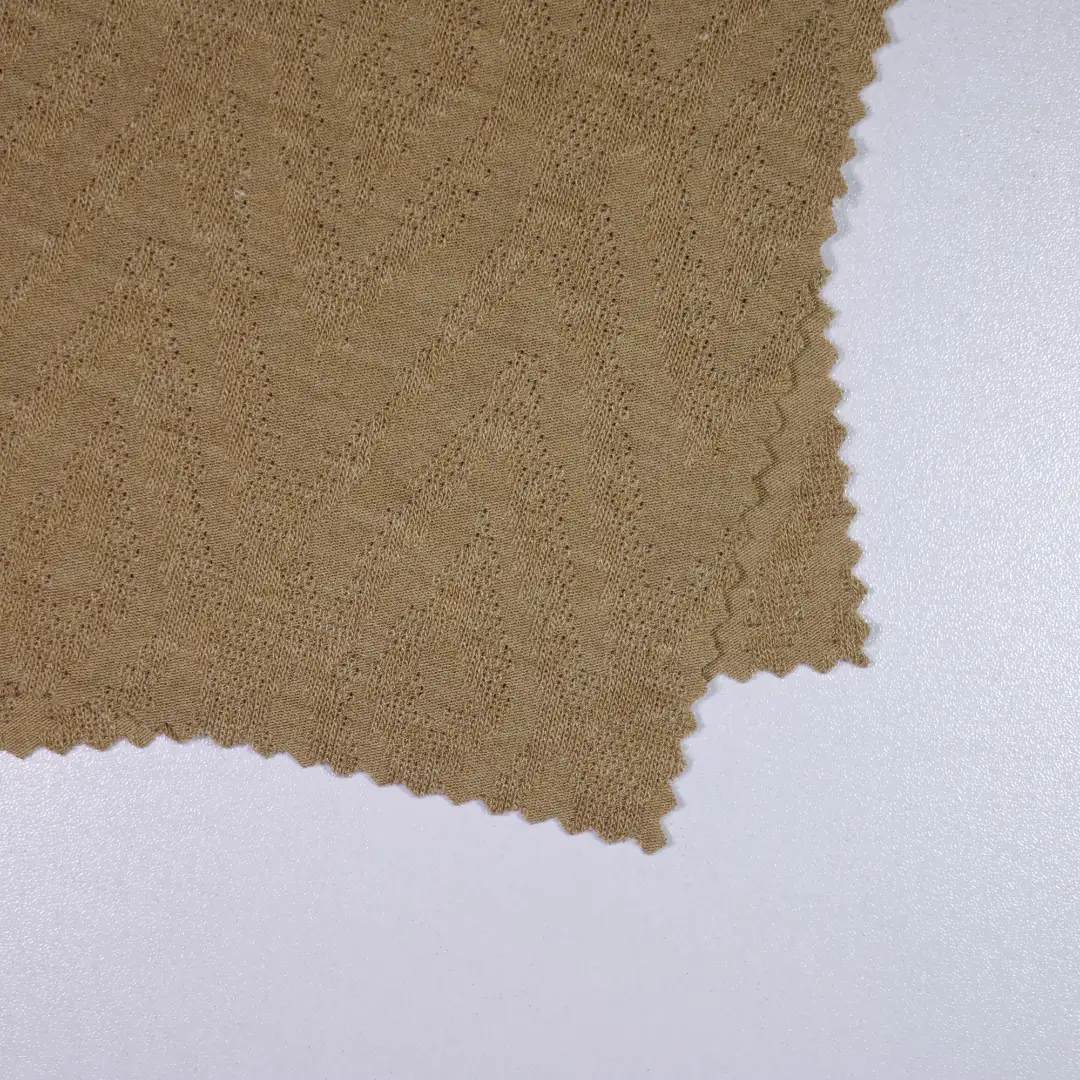 China Fabric for T-Shirt,Polo Shirt Jacquard Knit Fabric Polyester Rayon Spandex brown color buy from China wholesaler bulk order at wholesale price free worldwide shipping Alibaba