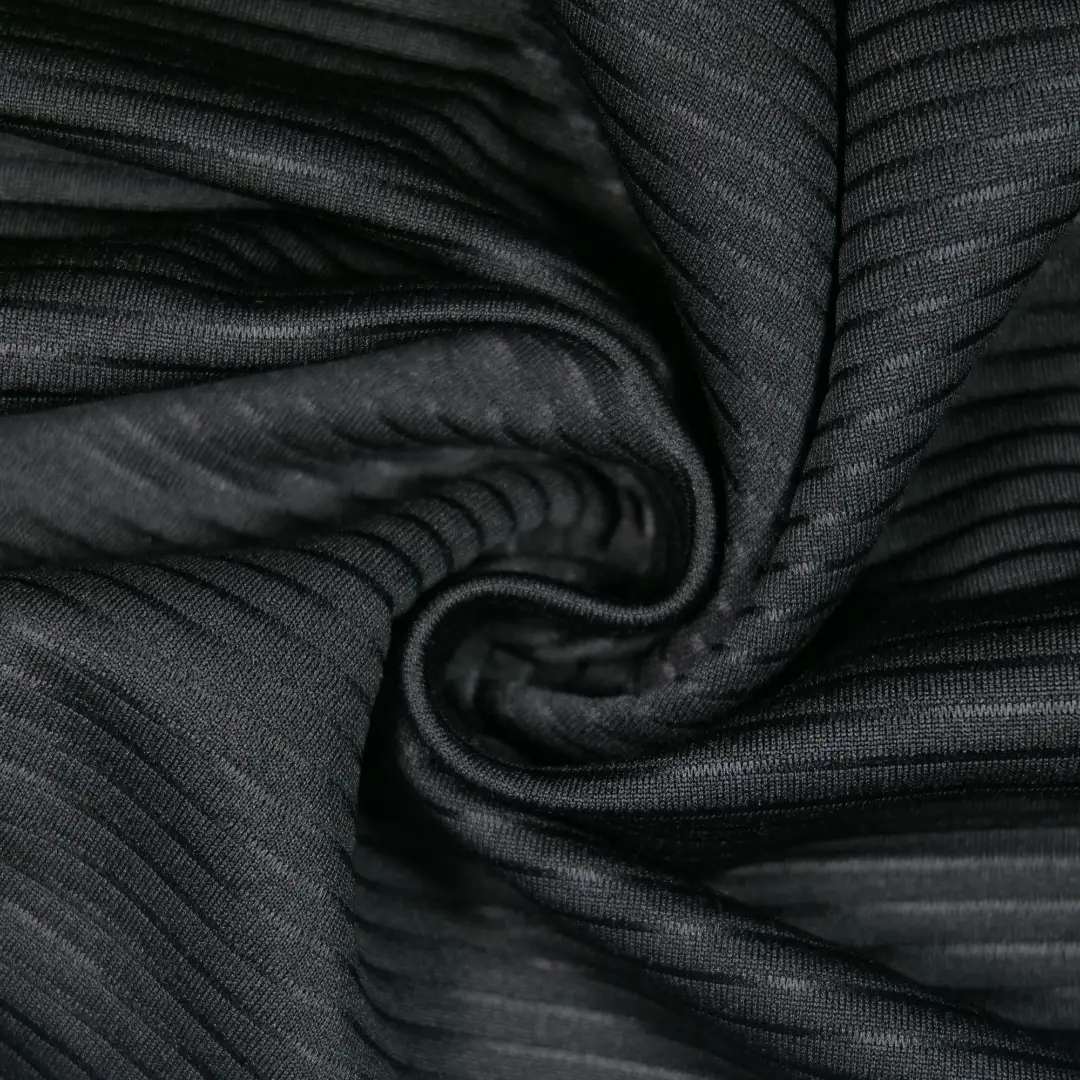 China Fabric for Jackets,Hoodie,Trench Coat Jacquard Knit Fabric Polyester Spandex black color buy from China wholesaler bulk order at wholesale price free worldwide shipping Alibaba