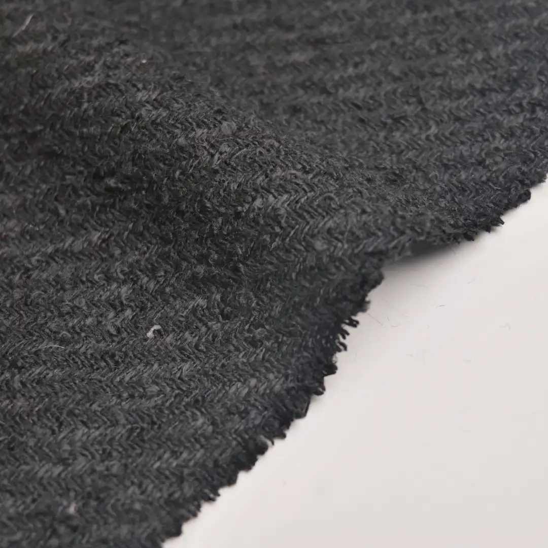 China Fabric for Overcoat Chanel-Style Fabric Woolen Polyester black color buy from China wholesaler bulk order at wholesale price free worldwide shipping Alibaba