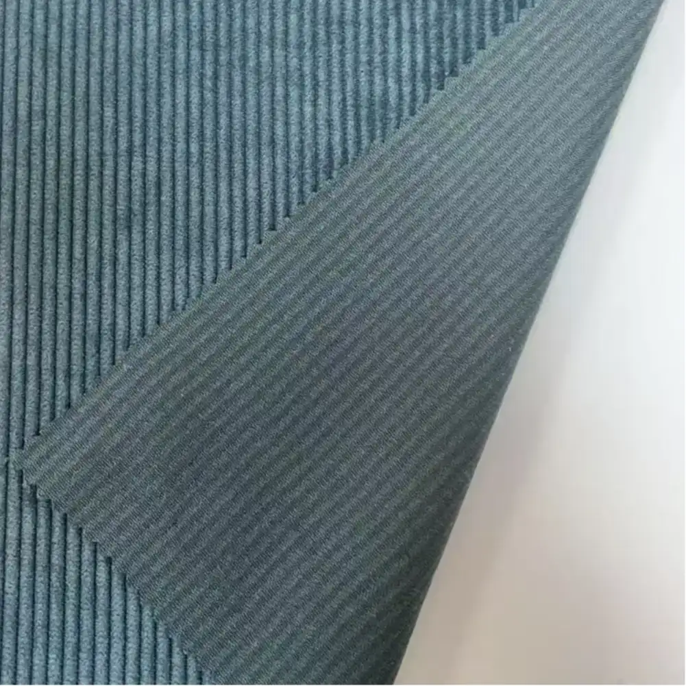 China Fabric for Pants Corduroy Natural Woven Fabric Polyester Nylon Glacier green color buy from China wholesaler bulk order at wholesale price free worldwide shipping Alibaba