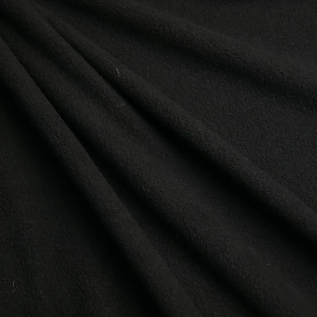 China Fabric for Padded Jacket,Overcoat Polar Fleece Knit Fabric Poly Lactic Acid（PLA) Polyester Black color buy from China wholesaler bulk order at wholesale price free worldwide shipping Alibaba