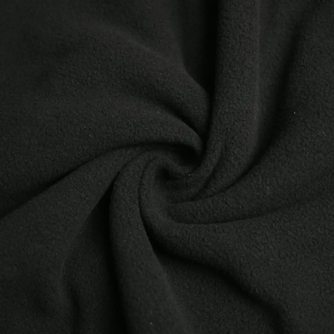 China Fabric for Hoodie Polar Fleece Knit Fabric Poly Lactic Acid（PLA) Polyester Black color buy from China wholesaler bulk order at wholesale price free worldwide shipping Alibaba