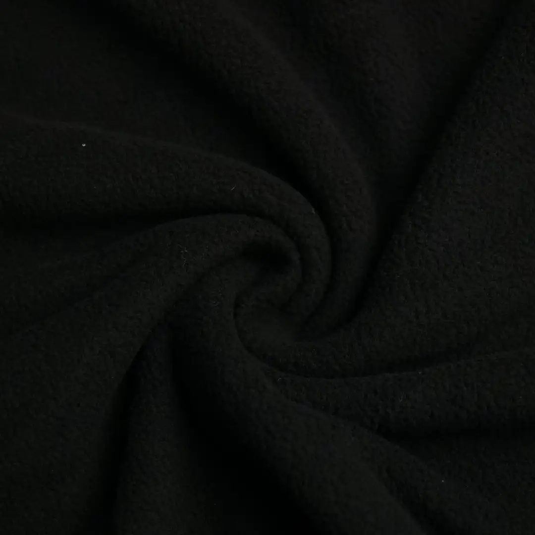 China Fabric for Overcoat Polar Fleece Knit Fabric Poly Lactic Acid（PLA) Polyester Black color buy from China wholesaler bulk order at wholesale price free worldwide shipping Alibaba