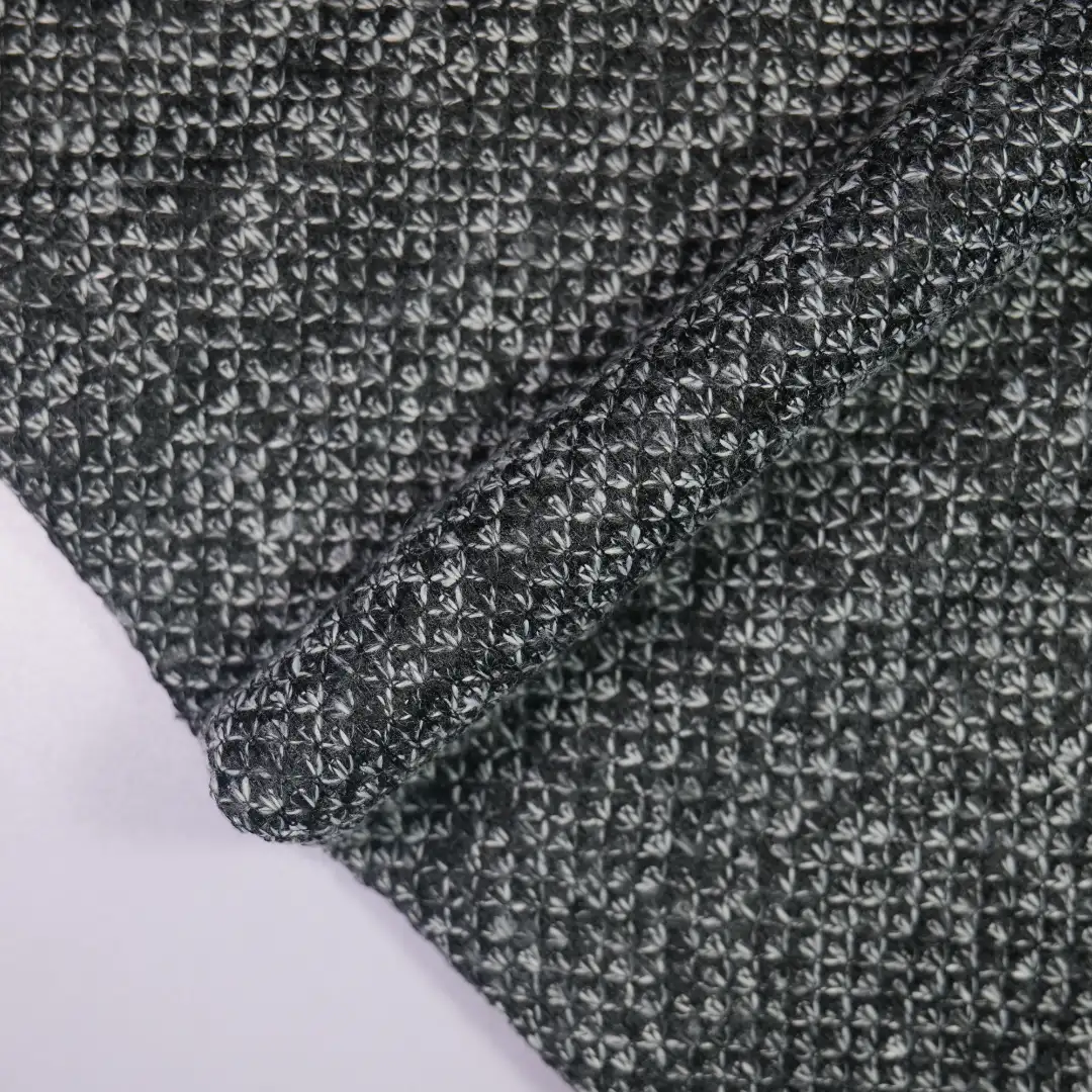 China Fabric for Jackets,Trench Coat,Overcoat,Open Waistcoat Hacci Knit Fabric Polyester black color buy from China wholesaler bulk order at wholesale price free worldwide shipping Alibaba