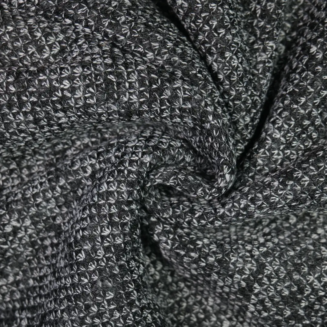 China Fabric for Jackets,Trench Coat,Overcoat,Open Waistcoat Hacci Knit Fabric Polyester black color buy from China wholesaler bulk order at wholesale price free worldwide shipping Alibaba