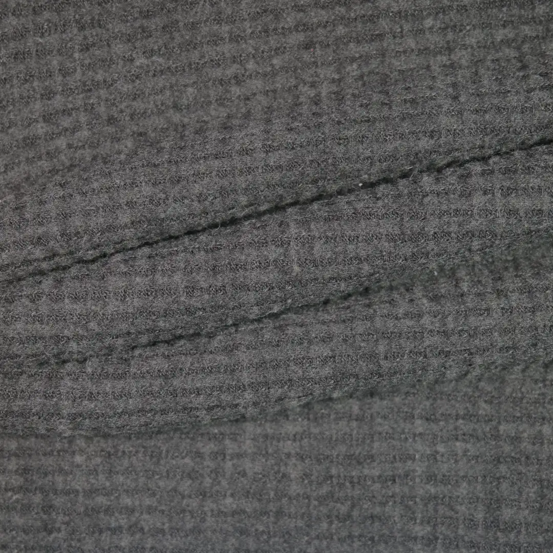 China Fabric for Trench Coat,Open Waistcoat,Bubble-Sleeve Crop Top,Long Sleeve Base Layer Top Waffle Knit Fabric Cotton Polyester black color buy from China wholesaler bulk order at wholesale price free worldwide shipping Alibaba