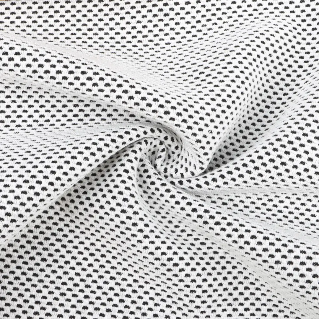 China Fabric for Polo Shirt,Crop Top,Sweatshirt Jacquard Knit Fabric Polyester Cotton Spandex Black and white color buy from China wholesaler bulk order at wholesale price free worldwide shipping Alibaba