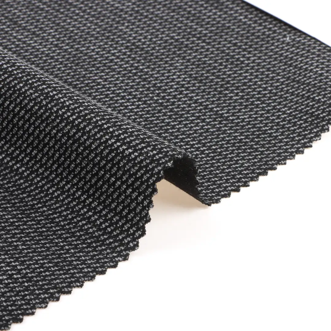 China Fabric for Polo Shirt,Crop Top,Hoodie Jacquard Knit Fabric Polyester Rayon Spandex BLACK color buy from China wholesaler bulk order at wholesale price free worldwide shipping Alibaba