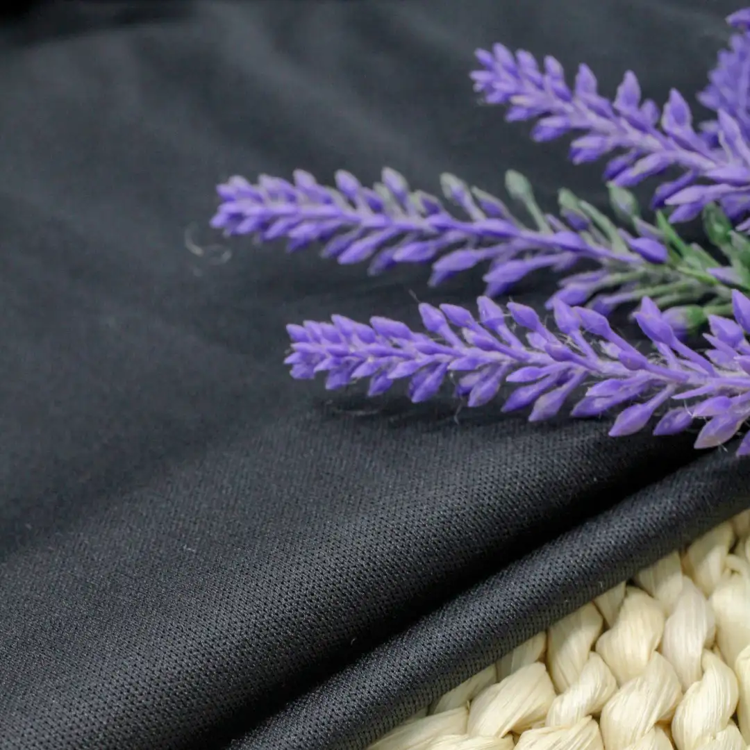 China Fabric for Interlining Interlock Knit Fabric Polyester black color buy from China wholesaler bulk order at wholesale price free worldwide shipping Alibaba