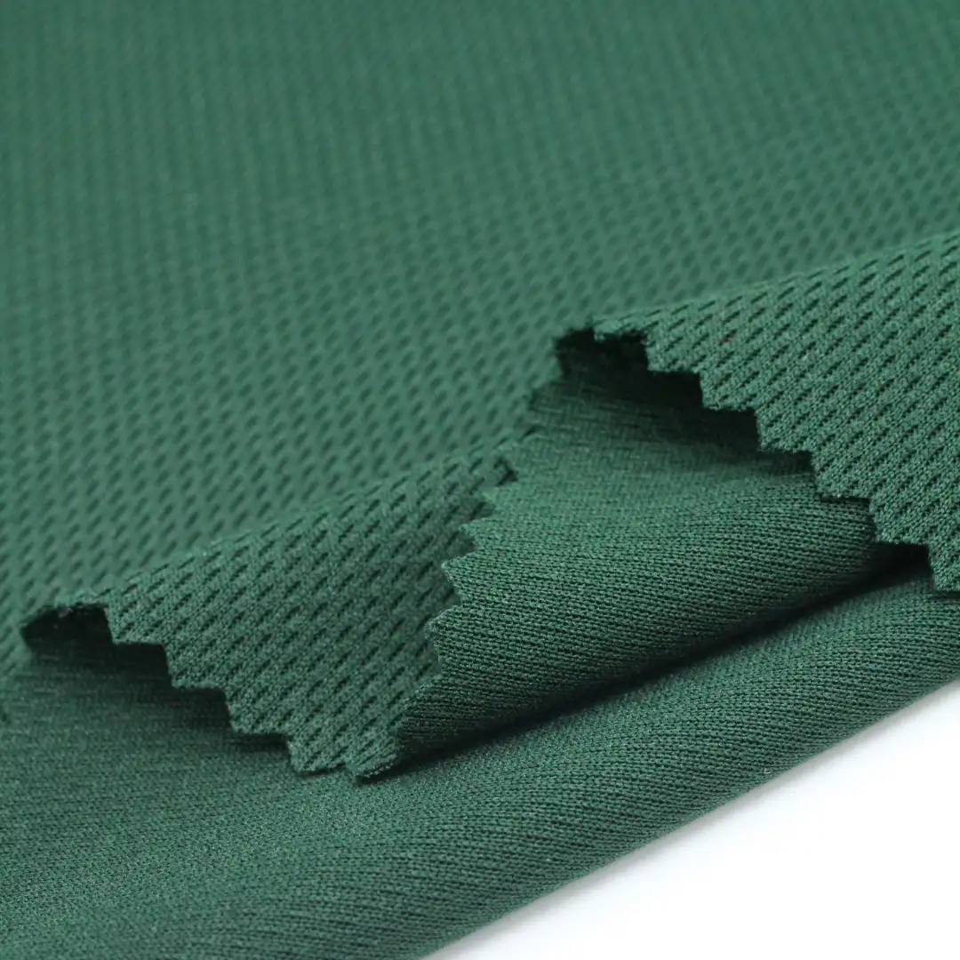 China Fabric for T-Shirt,Polo Shirt Birdeye Mesh Knit Fabric Polyester Dark green color buy from China wholesaler bulk order at wholesale price free worldwide shipping Alibaba