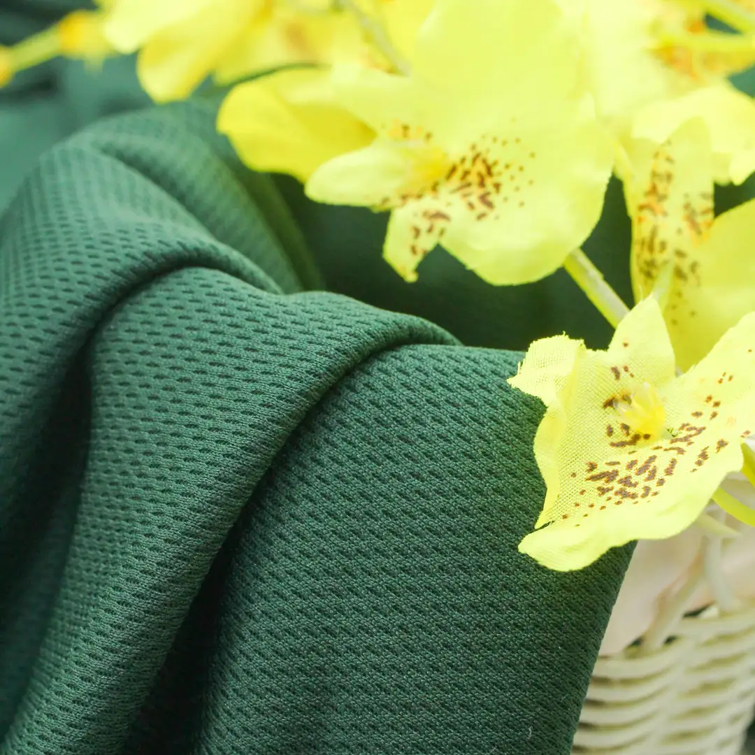 China Fabric for T-Shirt,Polo Shirt Birdeye Mesh Knit Fabric Polyester Dark green color buy from China wholesaler bulk order at wholesale price free worldwide shipping Alibaba