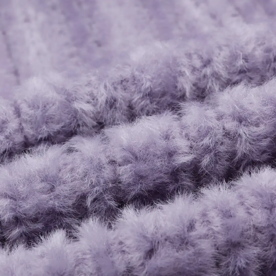 China Fabric for Crop Top Fake Fur Knit Fabric Polyester purple color buy from China wholesaler bulk order at wholesale price free worldwide shipping Alibaba