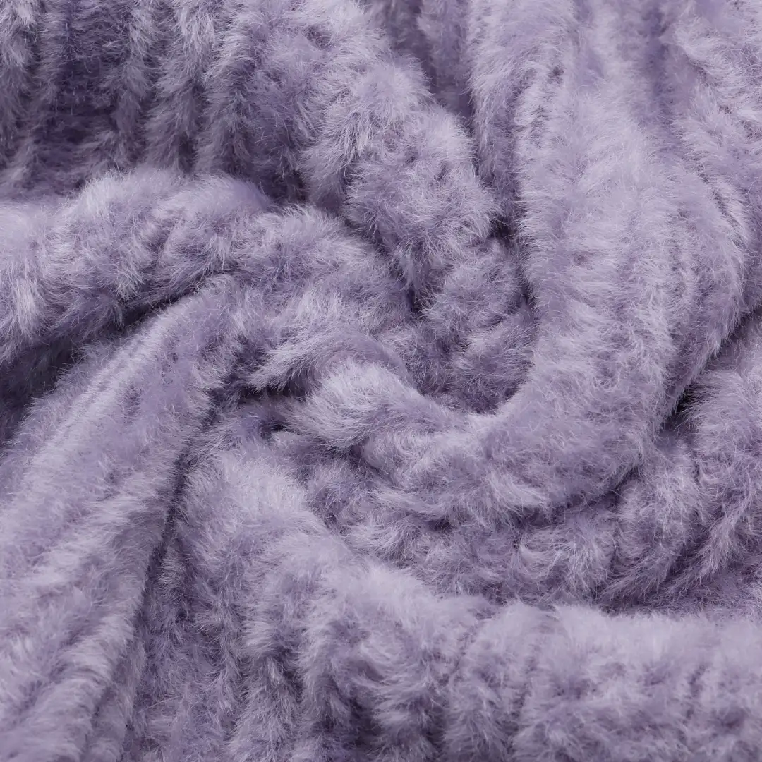 China Fabric for Crop Top Fake Fur Knit Fabric Polyester purple color buy from China wholesaler bulk order at wholesale price free worldwide shipping Alibaba