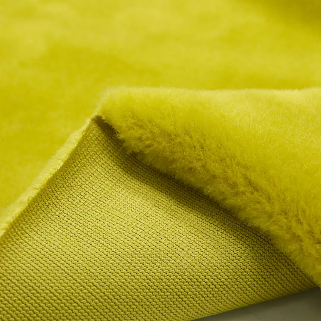 China Fabric for Crop Top Tricot Brush Knit Fabric Polyester YELLOW color buy from China wholesaler bulk order at wholesale price free worldwide shipping Alibaba
