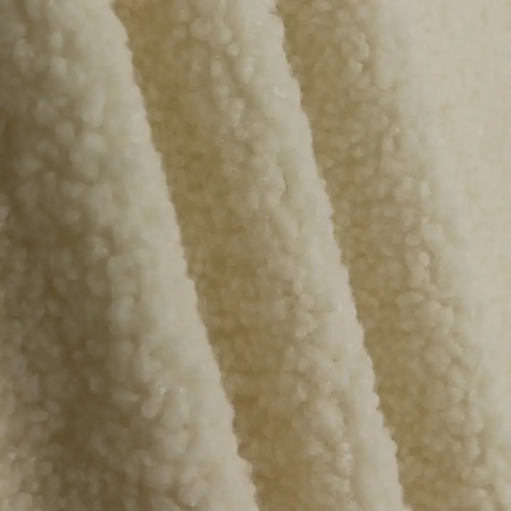 China Fabric for Crop Top Teddy Knit Fabric Polyester Milky white color buy from China wholesaler bulk order at wholesale price free worldwide shipping Alibaba