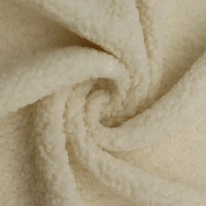 China Fabric for Crop Top Teddy Knit Fabric Polyester Milky white color buy from China wholesaler bulk order at wholesale price free worldwide shipping Alibaba