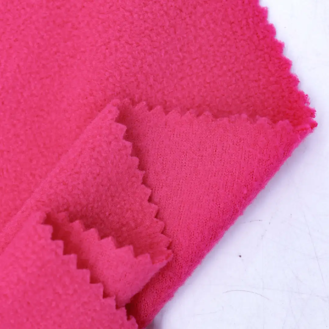 China Fabric for Jackets,Hoodie Polar Fleece Knit Fabric Polyester rose-red color buy from China wholesaler bulk order at wholesale price free worldwide shipping Alibaba