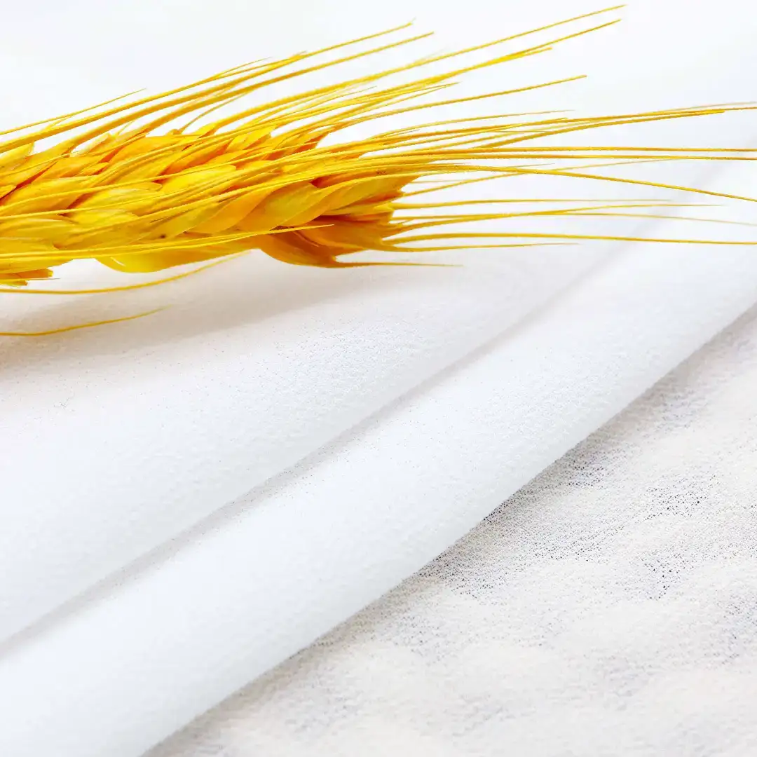 China Fabric for Skirt Chiffon Synthetic Woven Fabric Polyester Milky white color buy from China wholesaler bulk order at wholesale price free worldwide shipping Alibaba