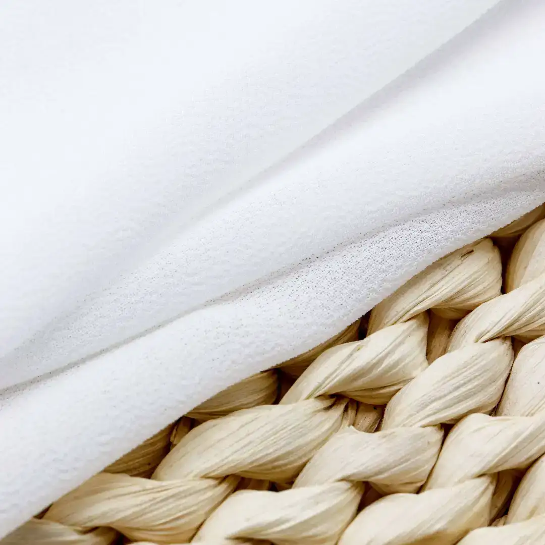 China Fabric for Skirt Chiffon Synthetic Woven Fabric Polyester Milky white color buy from China wholesaler bulk order at wholesale price free worldwide shipping Alibaba