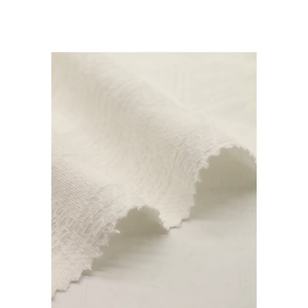 China Fabric for Blouse,Crop Top Cotton/Rayon Jacquard Woven Blended Fabric Cotton Rayon Linen white color buy from China wholesaler bulk order at wholesale price free worldwide shipping Alibaba