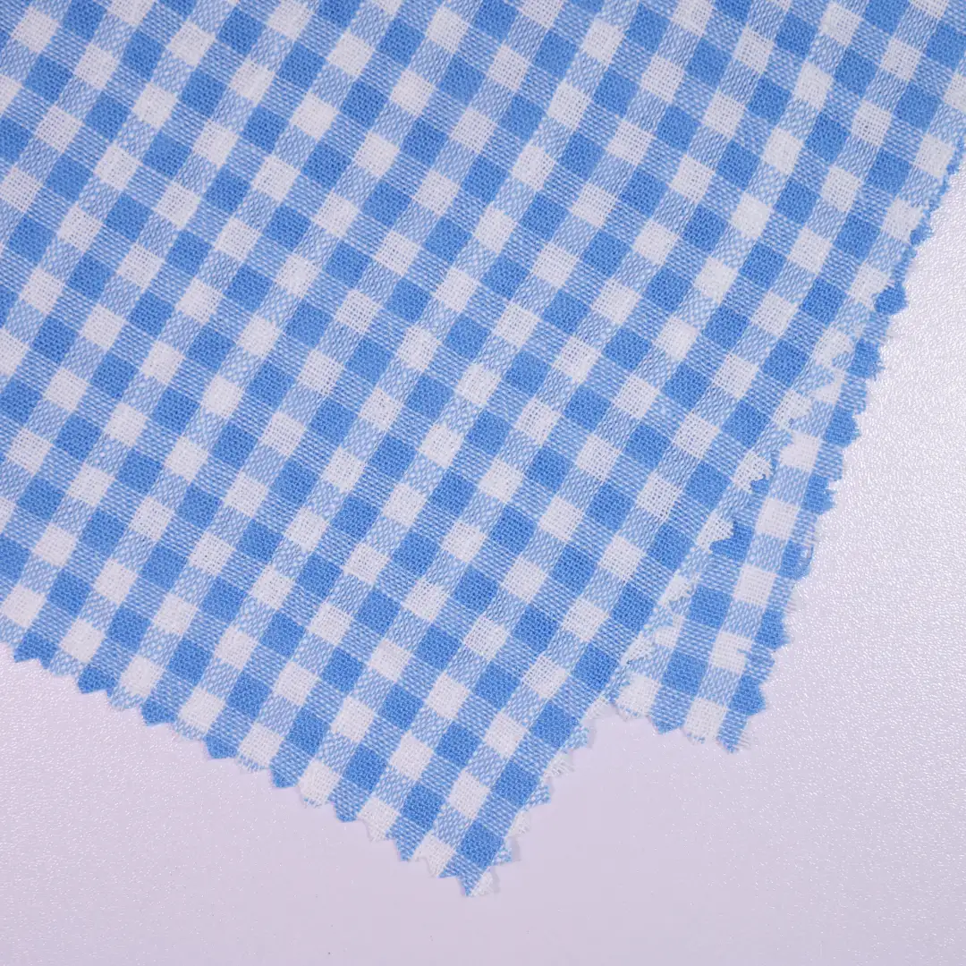 China Fabric for Blouse,Over Shirt Yarn Dyed Check Synthetic Woven Fabric Polyester blue color buy from China wholesaler bulk order at wholesale price free worldwide shipping Alibaba