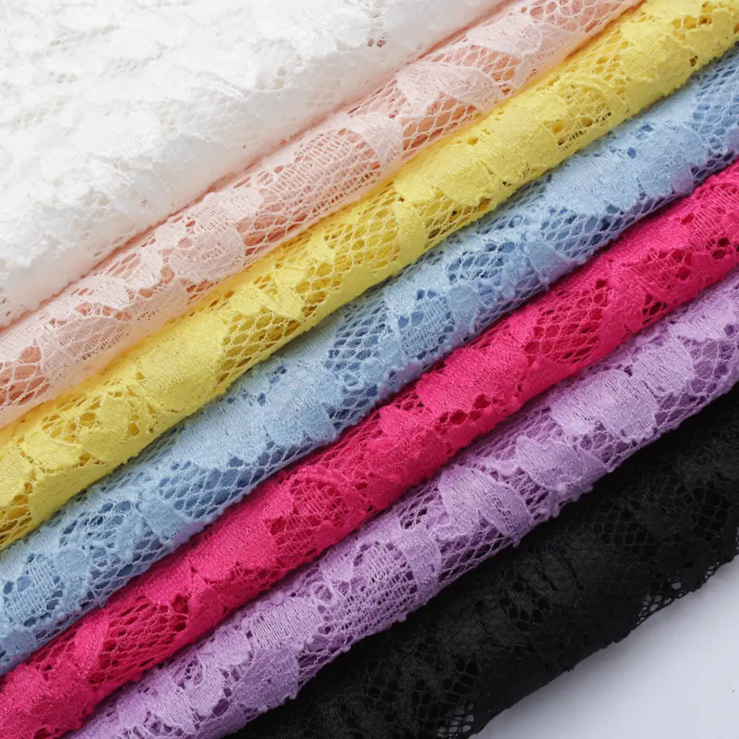 China Fabric for Blouse,Skirt,Shirt Long Sleeve Zipper  Lace Knit Fabric Polyester Spandex purple color buy from China wholesaler bulk order at wholesale price free worldwide shipping Alibaba