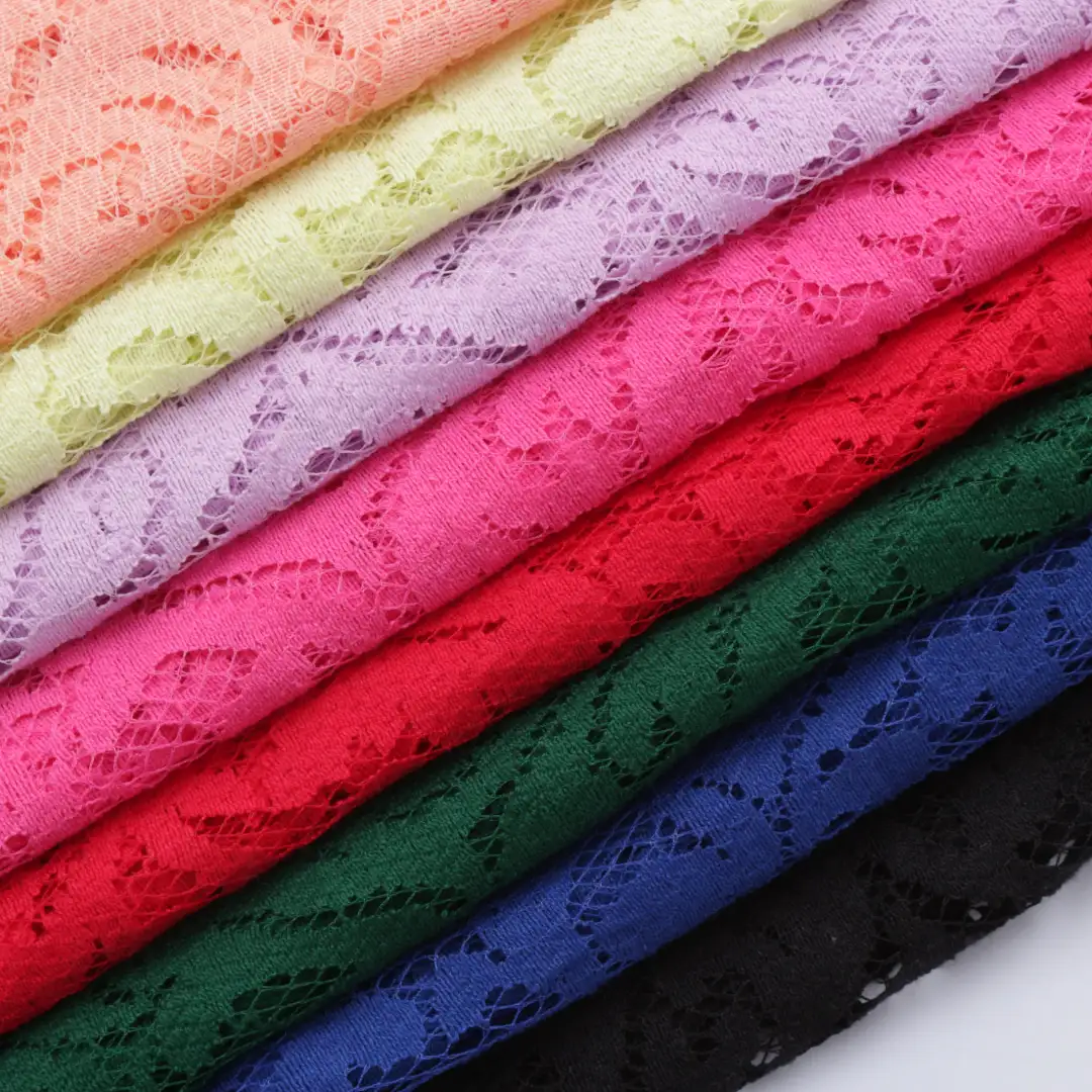 China Fabric for Shirt,Blouse,Skirt,Shirt Half Sleeve Button  Lace Knit Fabric Cotton Nylon blue color buy from China wholesaler bulk order at wholesale price free worldwide shipping Alibaba