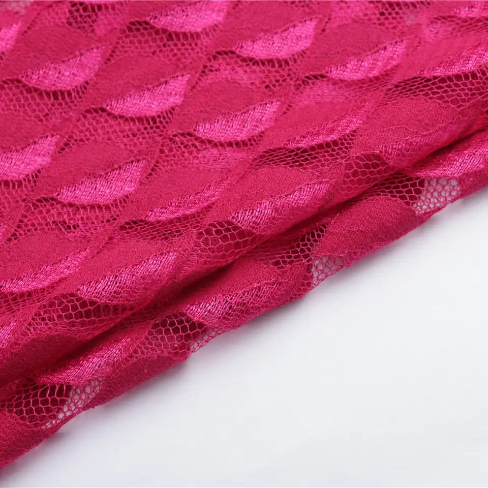 China Fabric for Blouse,Skirt,T-shirt ,Skirt  Lace Knit Fabric Cotton Nylon red color buy from China wholesaler bulk order at wholesale price free worldwide shipping Alibaba