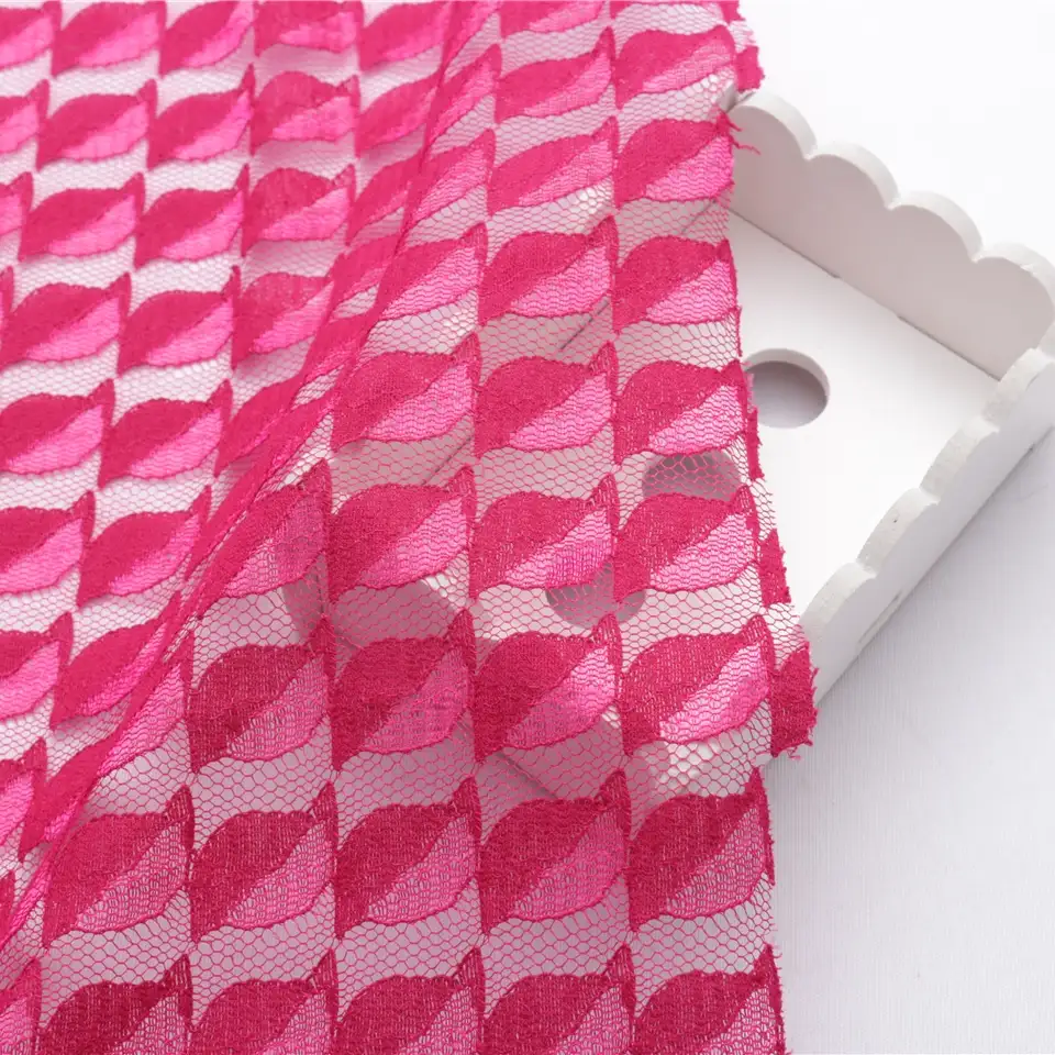 China Fabric for Blouse,Skirt,T-shirt ,Skirt  Lace Knit Fabric Cotton Nylon red color buy from China wholesaler bulk order at wholesale price free worldwide shipping Alibaba