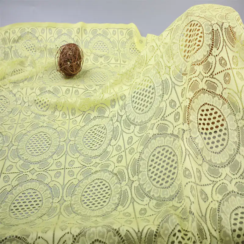 China Fabric for Blouse,Skirt,Skirt  Lace Knit Fabric Polyester yellow color buy from China wholesaler bulk order at wholesale price free worldwide shipping Alibaba