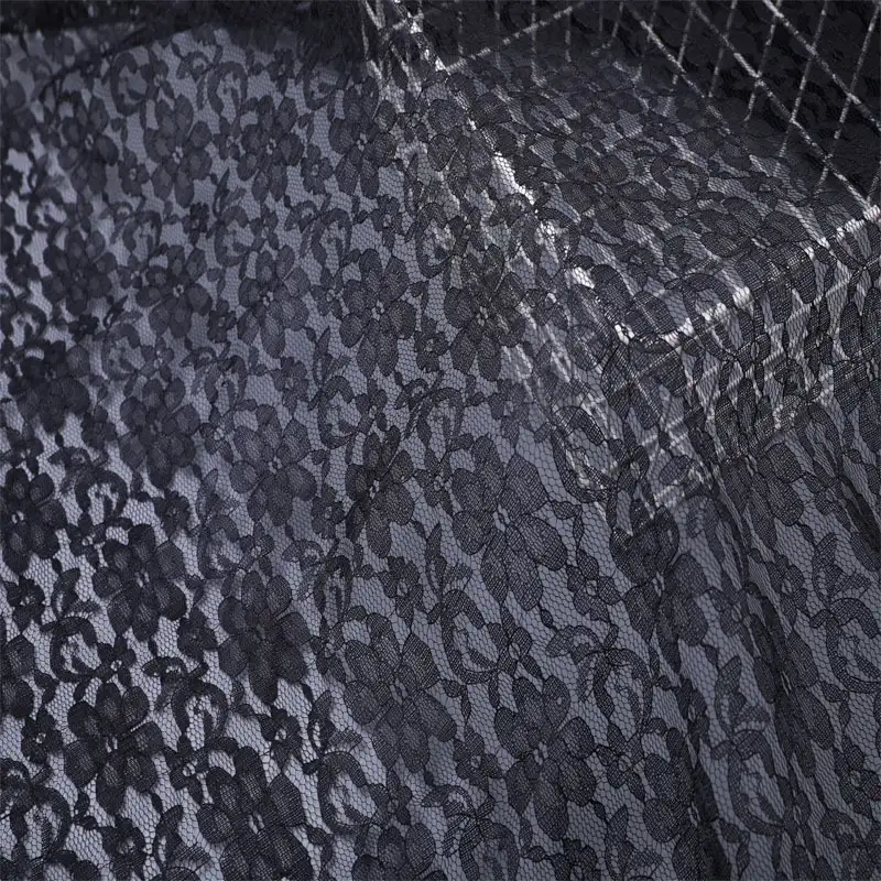 China Fabric for Shirt,Blouse,Skirt,Skirt  Lace Knit Fabric Polyester black color buy from China wholesaler bulk order at wholesale price free worldwide shipping Alibaba