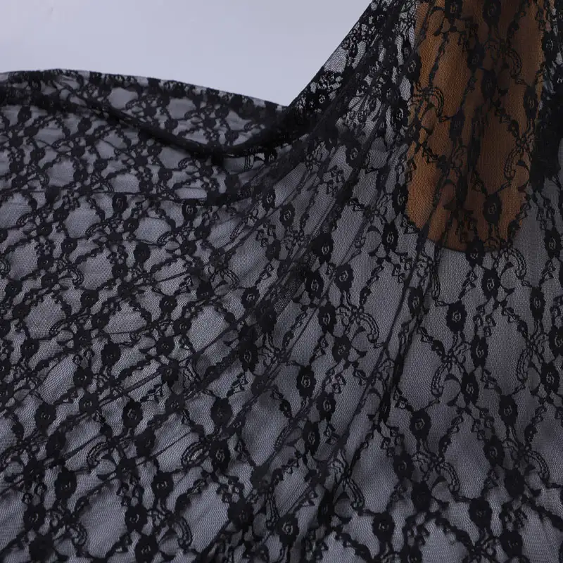 China Fabric for Shirt,Blouse,Skirt,Skirt  Lace Knit Fabric Nylon Spandex black color buy from China wholesaler bulk order at wholesale price free worldwide shipping Alibaba