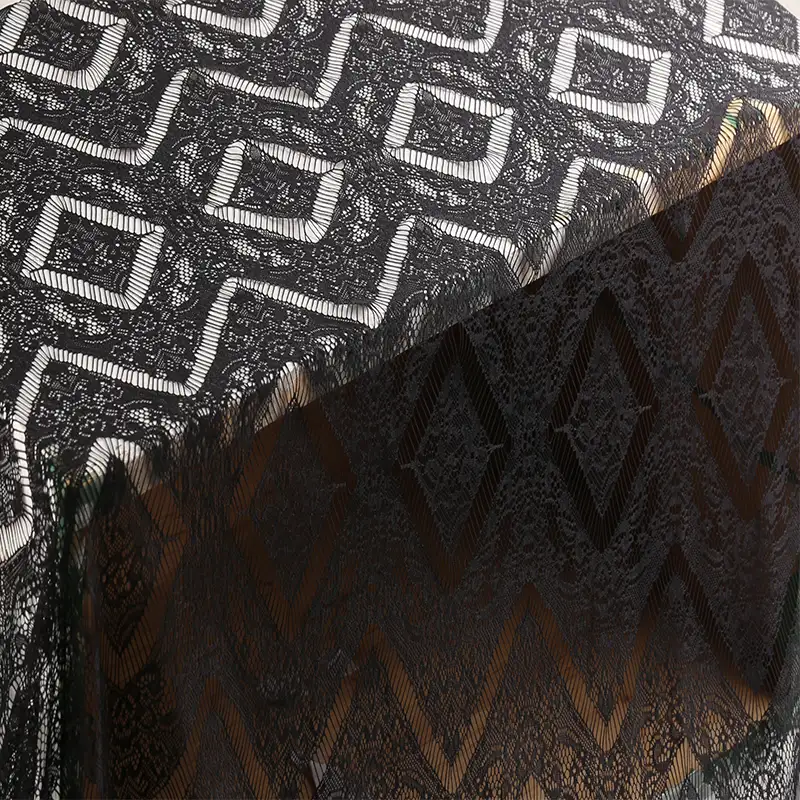 China Fabric for Blouse,Skirt,Skirt  Lace Knit Fabric Polyester black color buy from China wholesaler bulk order at wholesale price free worldwide shipping Alibaba