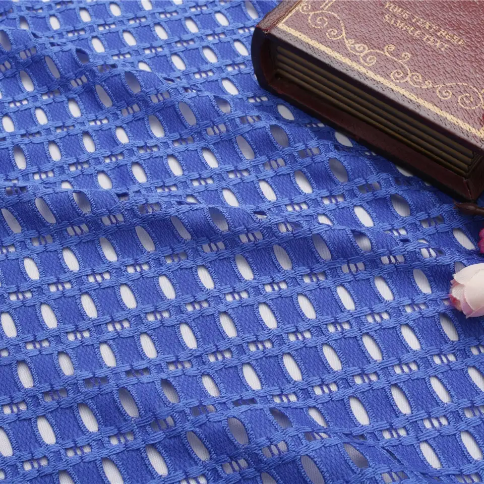 China Fabric for Blouse,Skirt,Skirt  Lace Knit Fabric Polyester Spandex blue color buy from China wholesaler bulk order at wholesale price free worldwide shipping Alibaba