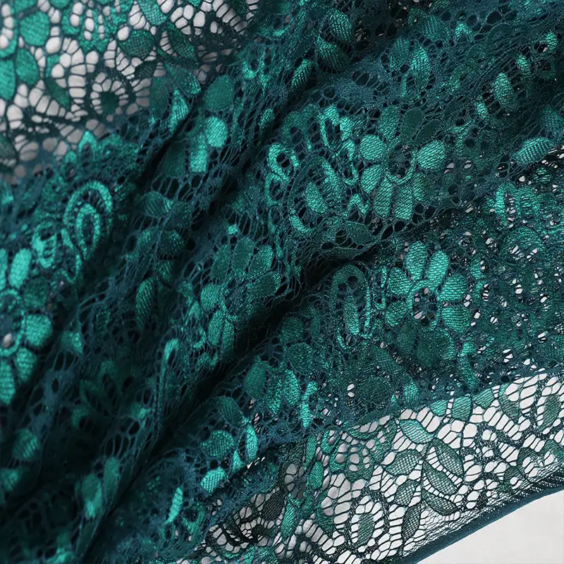 China Fabric for Blouse,Skirt,Skirt  Lace Knit Fabric Nylon Polyester green color buy from China wholesaler bulk order at wholesale price free worldwide shipping Alibaba