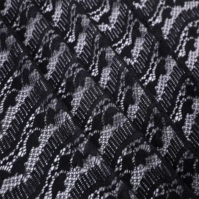 China Fabric for Shirt,Blouse,Skirt,Skirt  Lace Knit Fabric Nylon Spandex black color buy from China wholesaler bulk order at wholesale price free worldwide shipping Alibaba